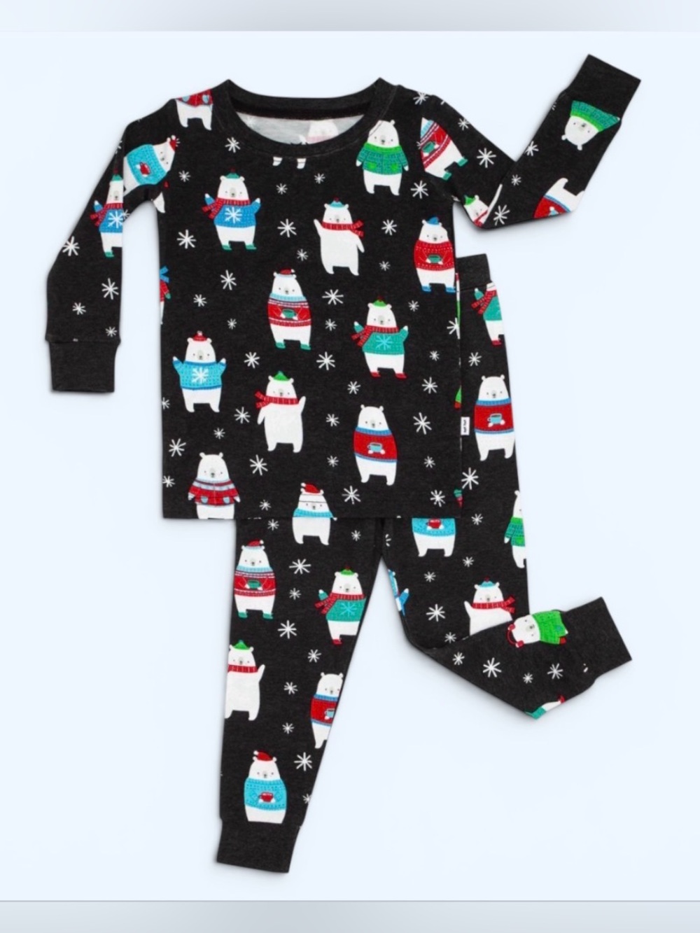 NIB LS Polar Bear Pals 2pc Bamboo Pj Sst